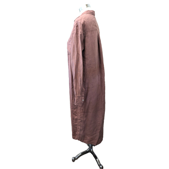 Frank & Eileen Rory Linen Shirt Dress Small Button Down Midi Maxi Sienna - Picture 6 of 10